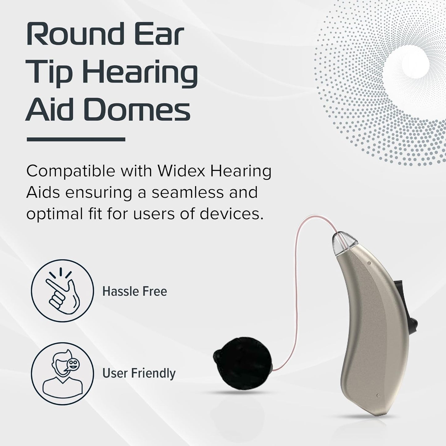 Widex Round Ear Tip Hearing Aid Domes, Pack of 10 Two Vent Domes