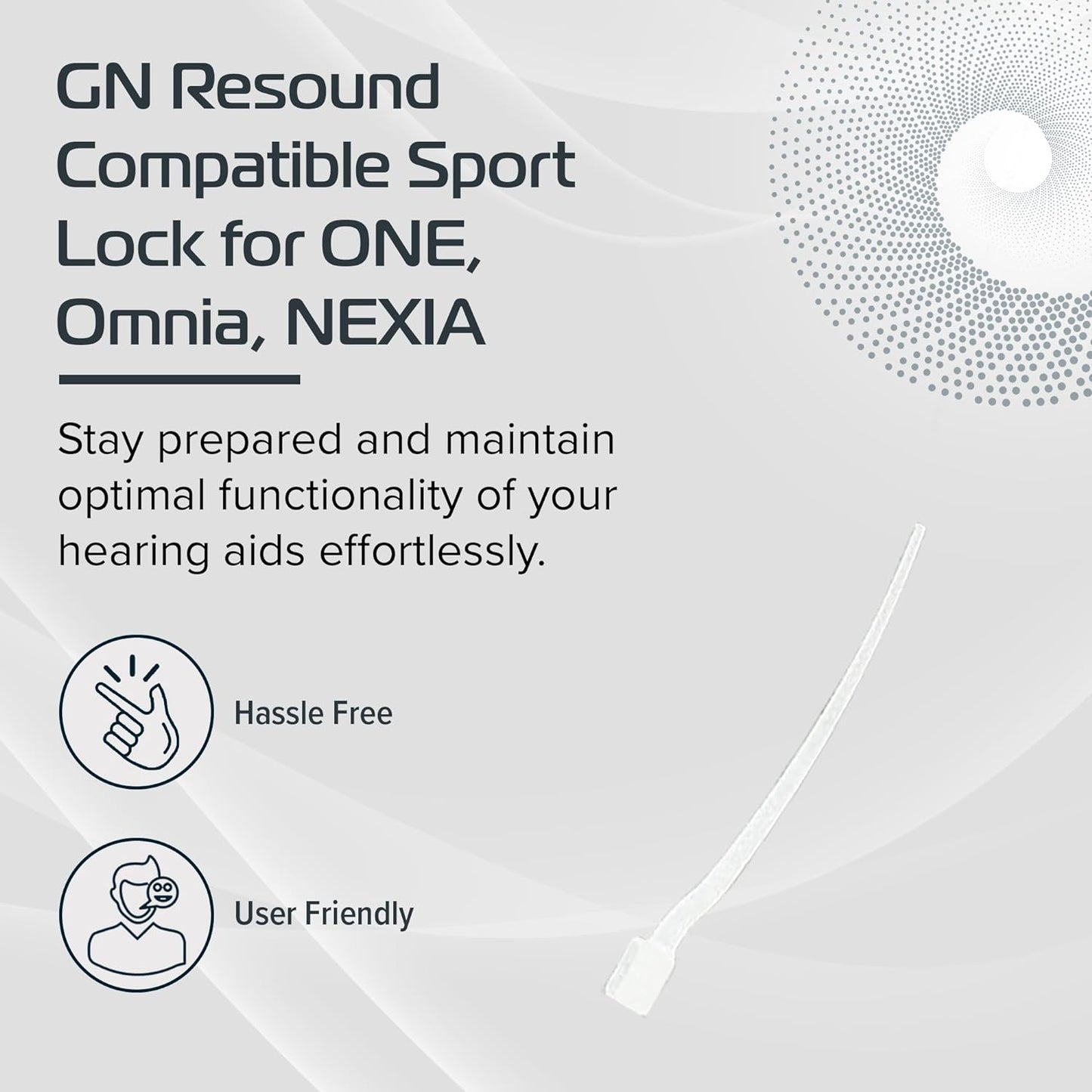 GN Resound Sport Lock for ONE/Omnia/NEXIA/VIVIA - Pack of 10 Retention Tail for Hearing Aids