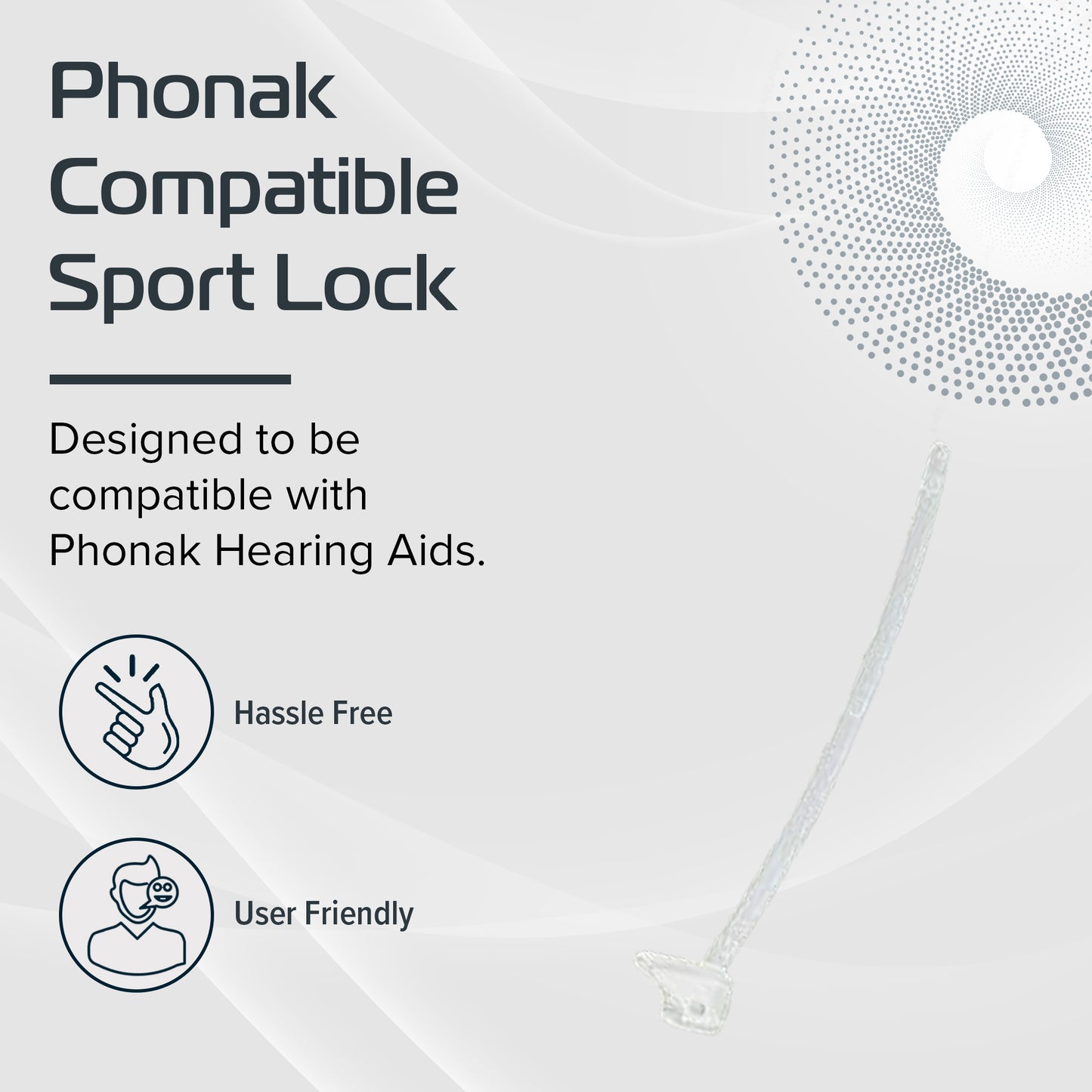 Phonak Sport Lock Pack of 10 Retention Tail for Hearing Aids