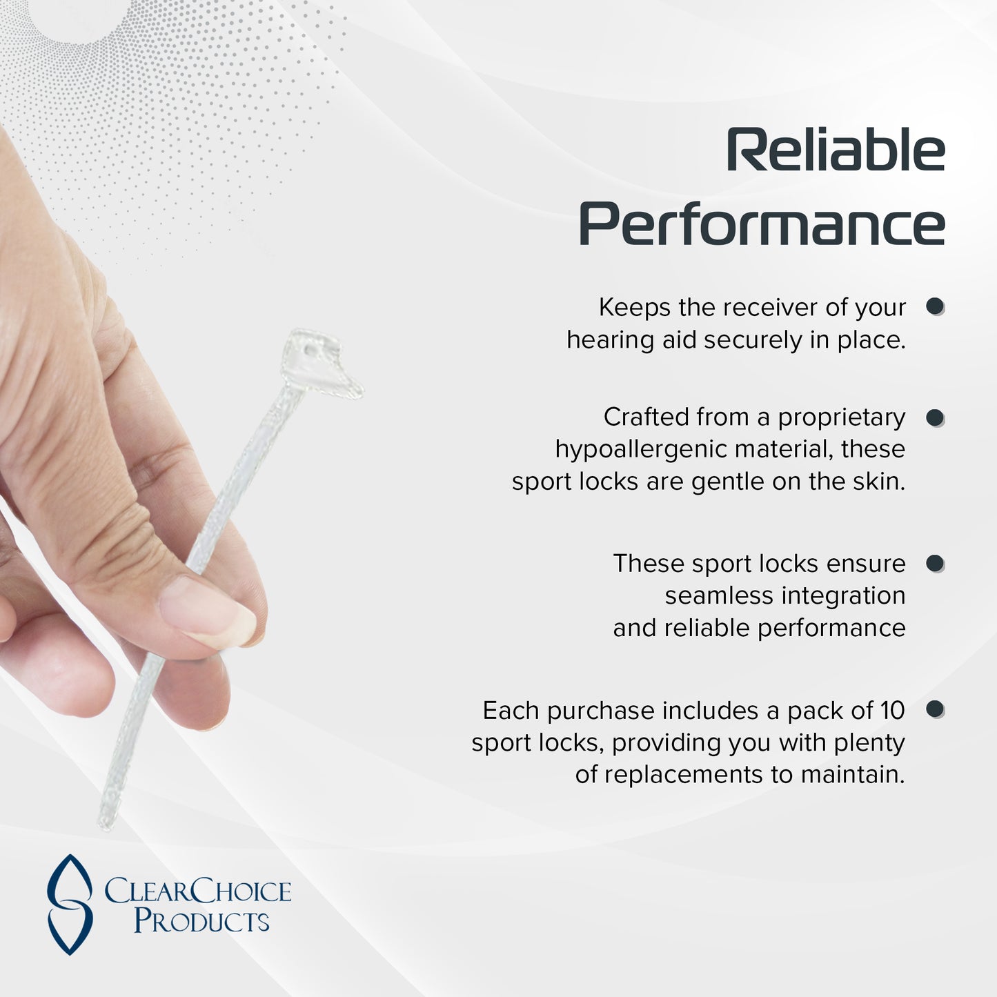 Phonak Sport Lock Pack of 10 Retention Tail for Hearing Aids