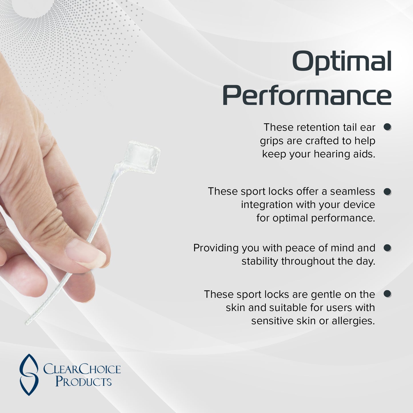 Signia Sport Lock Pack of 4 Retention Tail for Hearing Aids
