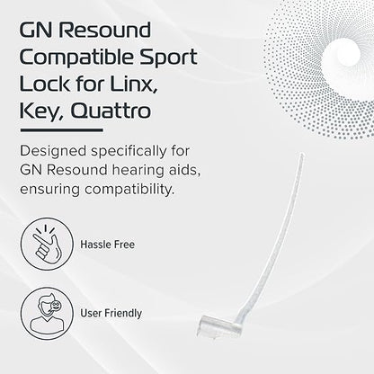 GN Resound receiver Sport Lock for Linx 3D/Quattro/Key Models - Pack of 10 Retention Tail for Hearing Aids