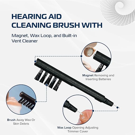 Hearing Aid Cleaning Brush with Magnet