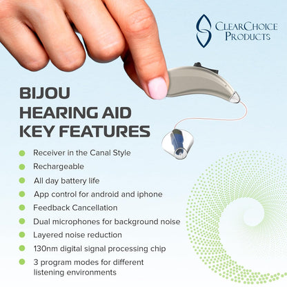 Bijou Hearing Aids for Adults with Noise Cancelling and 3 Modes Amplifiers