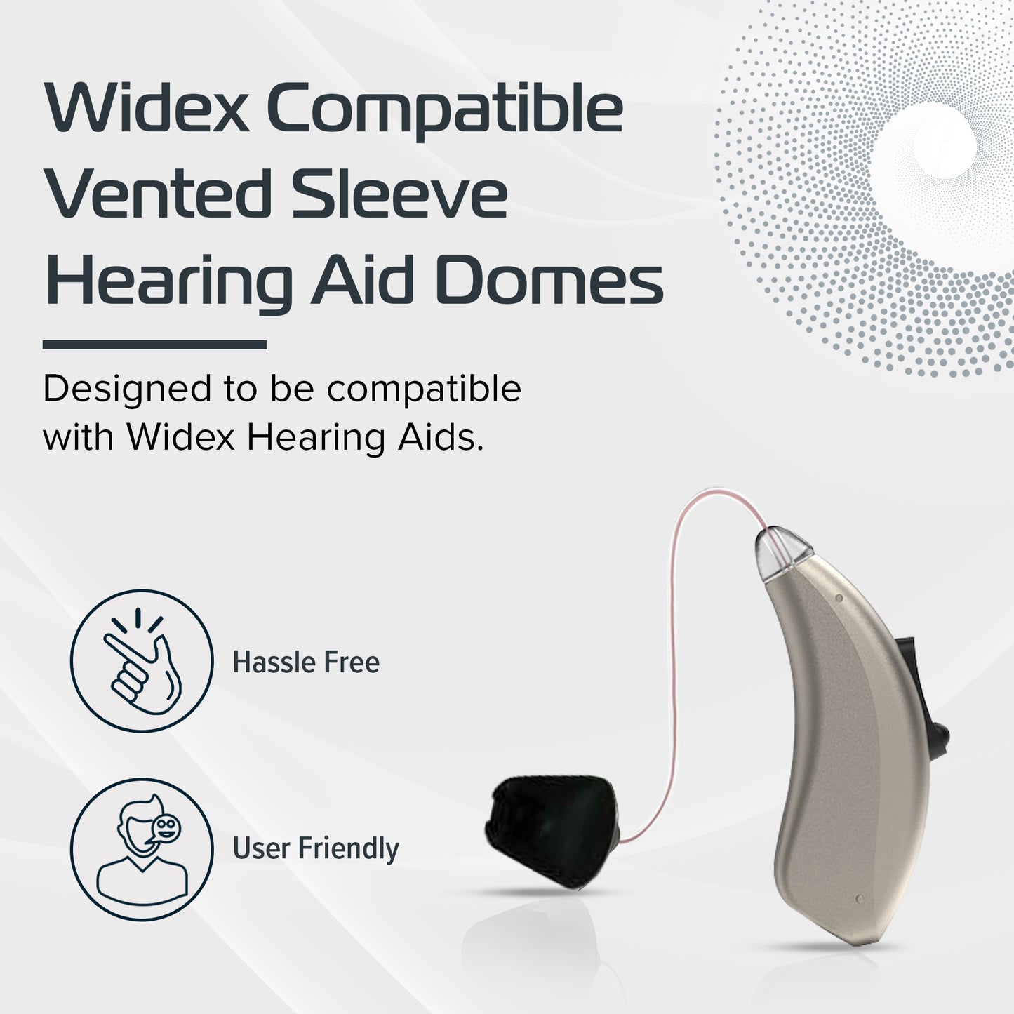 Widex  Vented Sleeve Hearing Aid Domes Pack of 6 for Lasting Comfort, Small