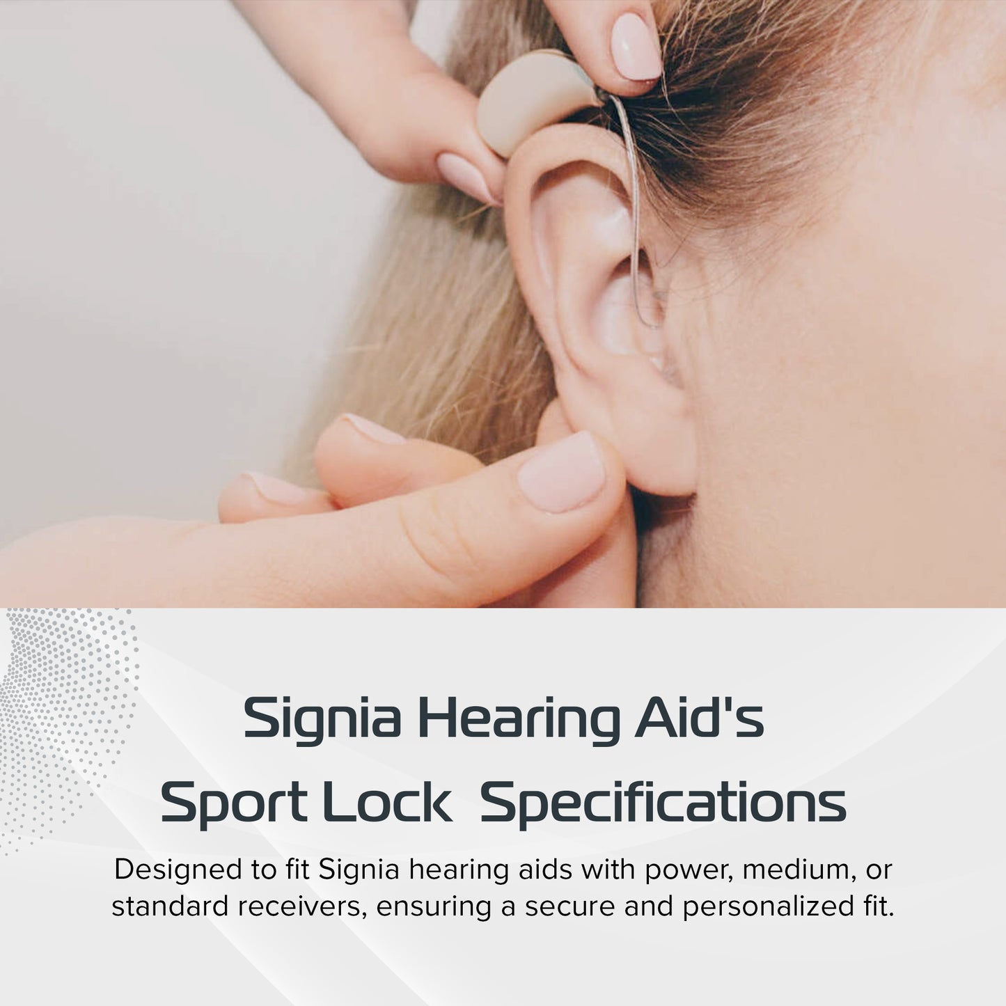 Signia Sport Lock Pack of 4 Retention Tail for Hearing Aids