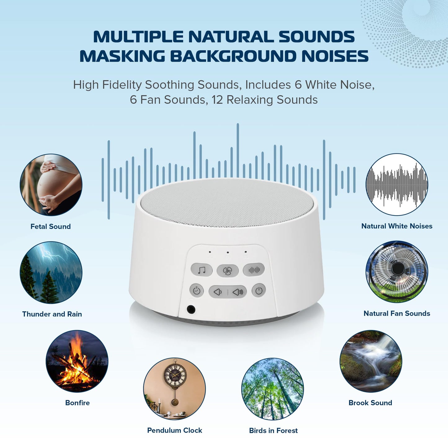 White Noise Machine with Loud Pink Brown Noise Machine with 28 Soothing Sounds Calming Sleep Noice