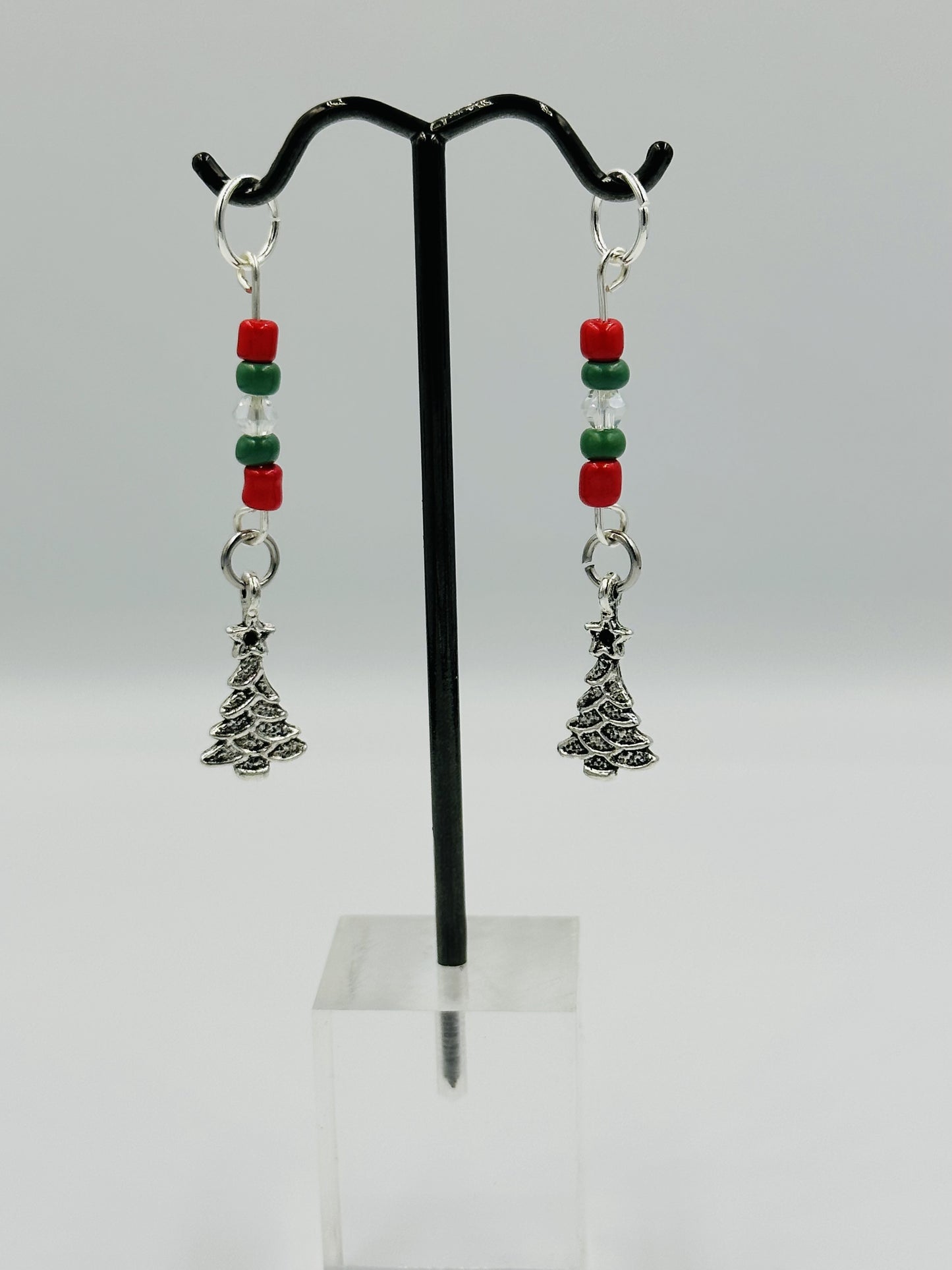 Christmas Tree Hearing Aid Charms, Red/Green/Clear